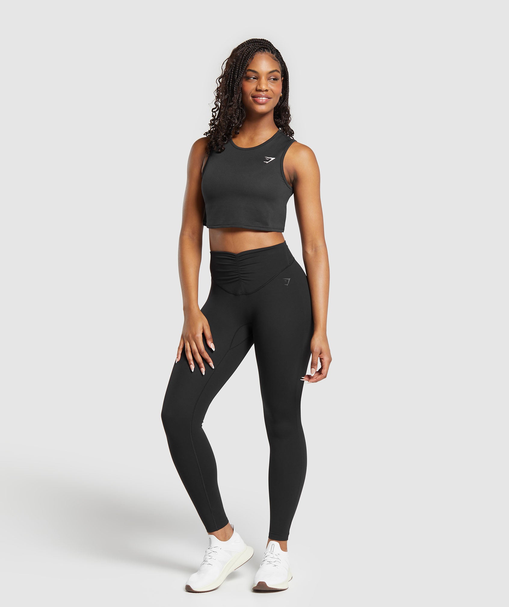Women's Gymshark Training Crop Tank Black