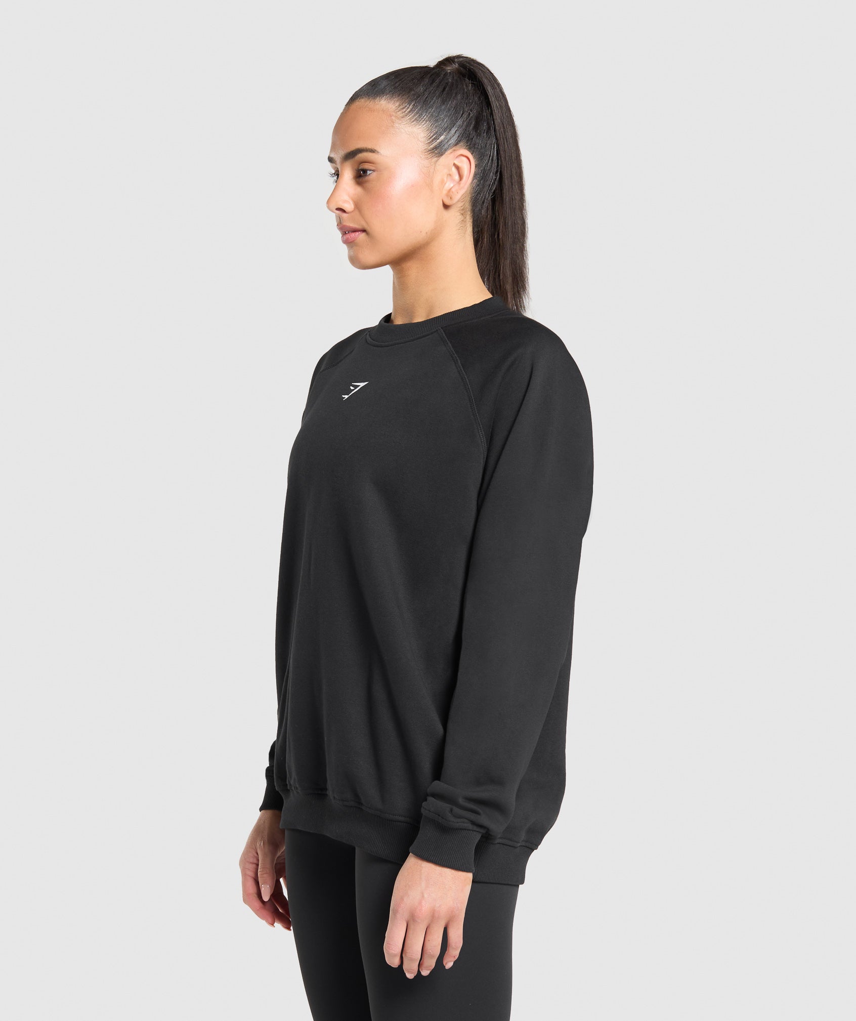 Women's Gymshark Training Oversized Fleece Sweatshirt Black