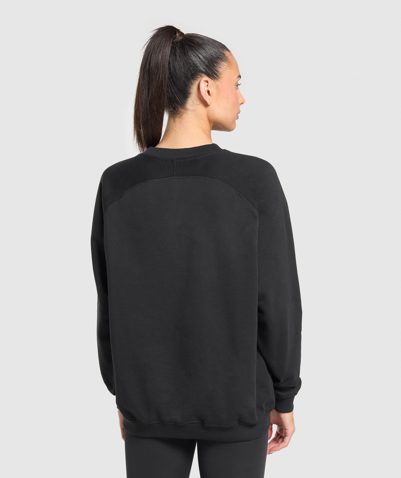 Women's Gymshark Training Oversized Fleece Sweatshirt Black