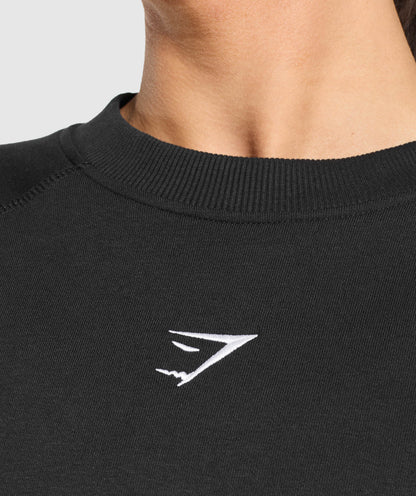 Women's Gymshark Training Oversized Fleece Sweatshirt Black