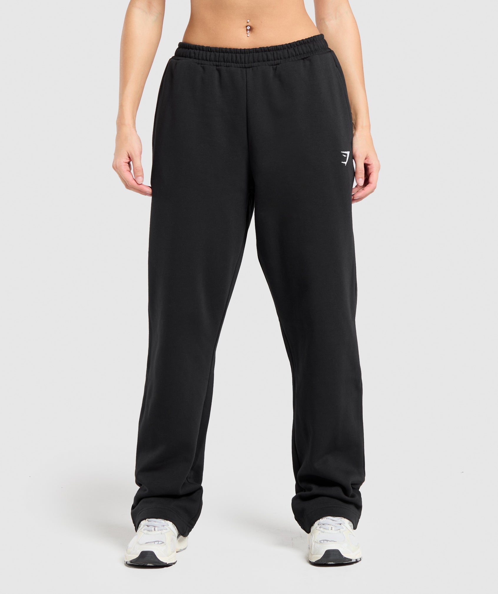 Women's Gymshark Training Fleece Straight Leg Joggers Black