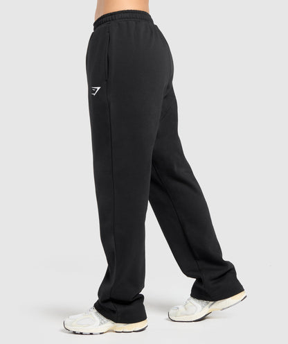 Women's Gymshark Training Fleece Straight Leg Joggers Black