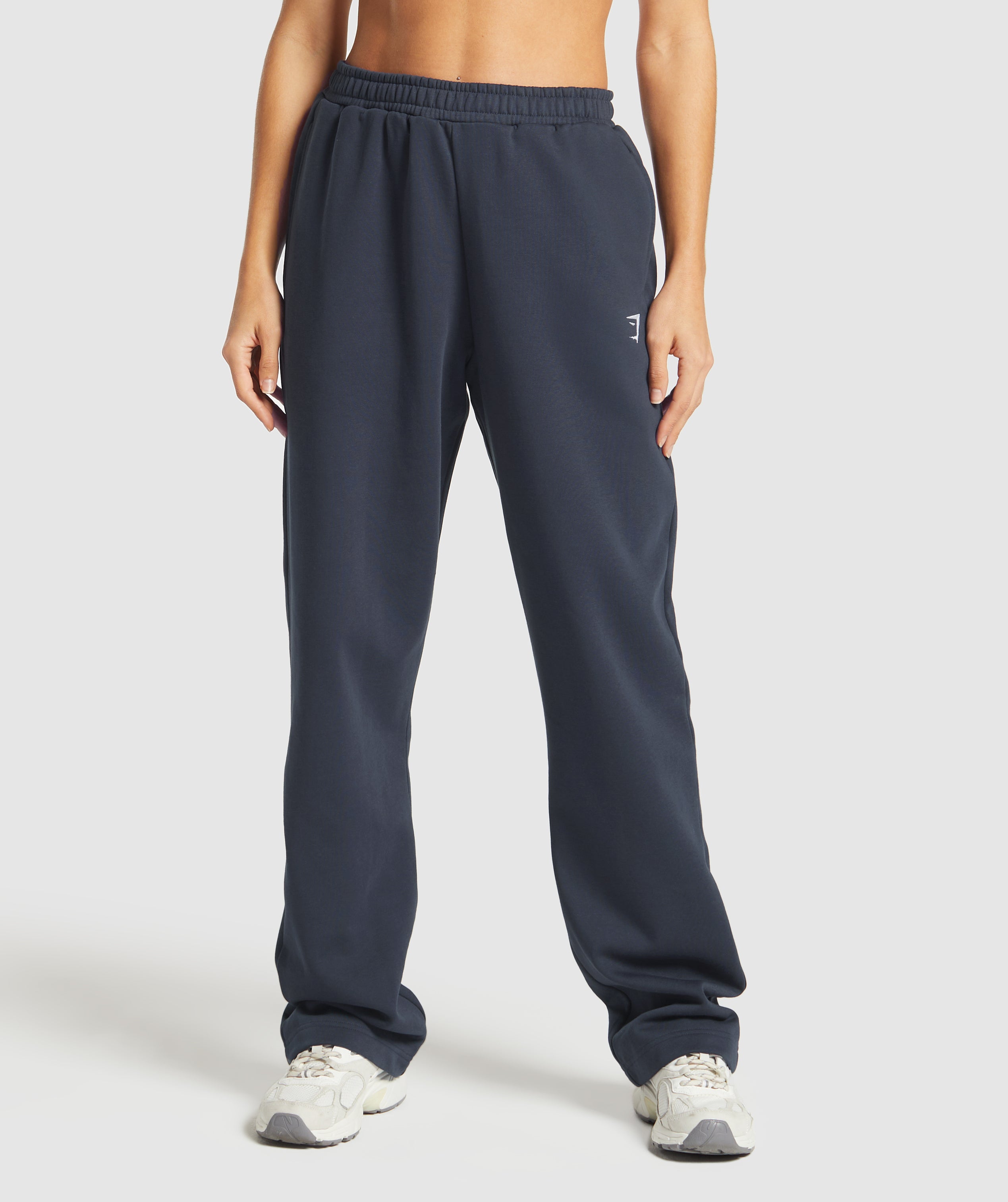 Women's Gymshark Training Fleece Straight Leg Joggers Heavy Blue