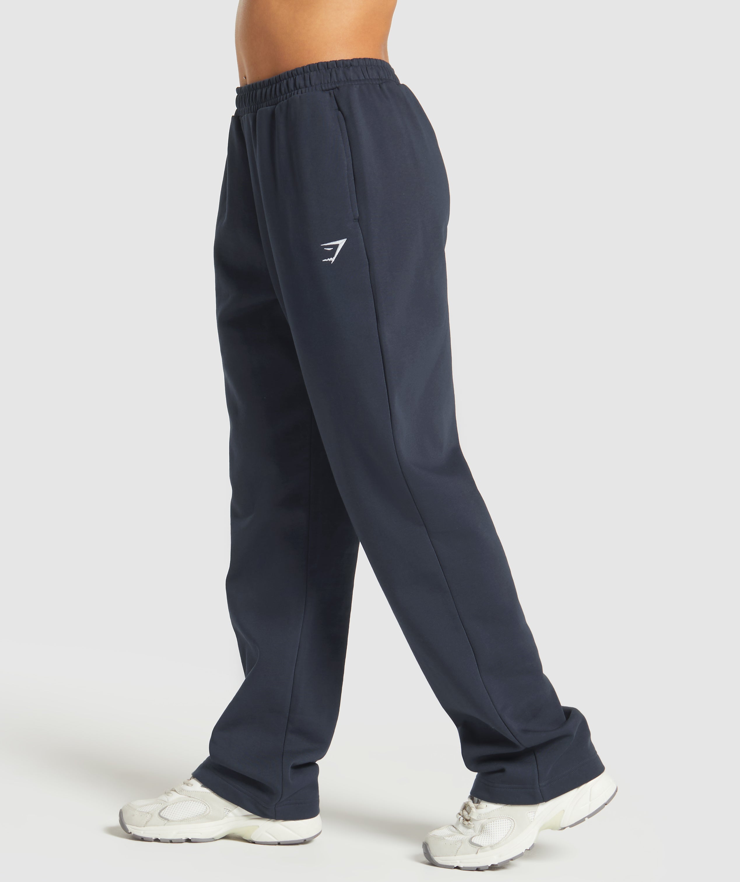 Women's Gymshark Training Fleece Straight Leg Joggers Heavy Blue