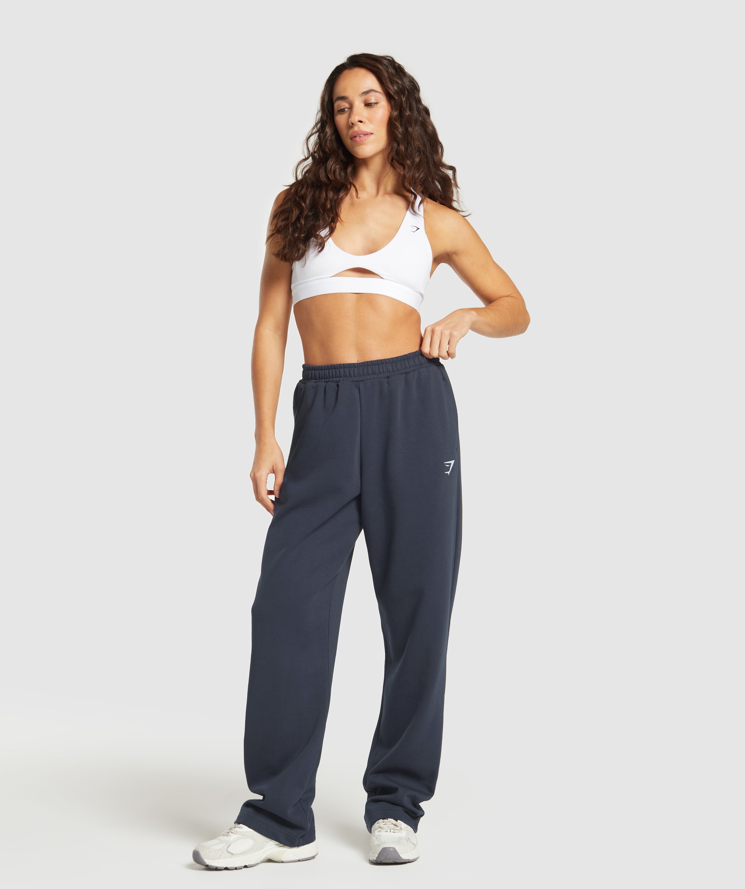 Women's Gymshark Training Fleece Straight Leg Joggers Heavy Blue