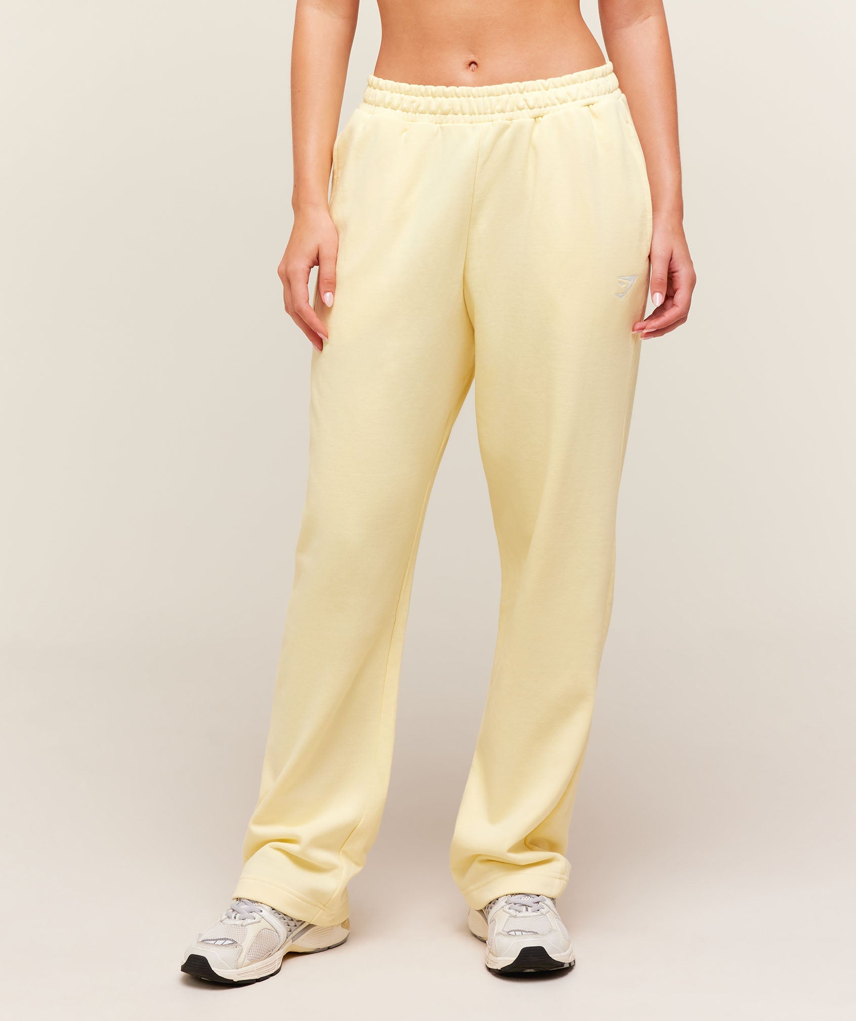 Women's Gymshark Training Fleece Straight Leg Regular Joggers Butter Yellow