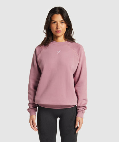 Women's Gymshark Training Oversized Fleece Sweatshirt Calm Pink