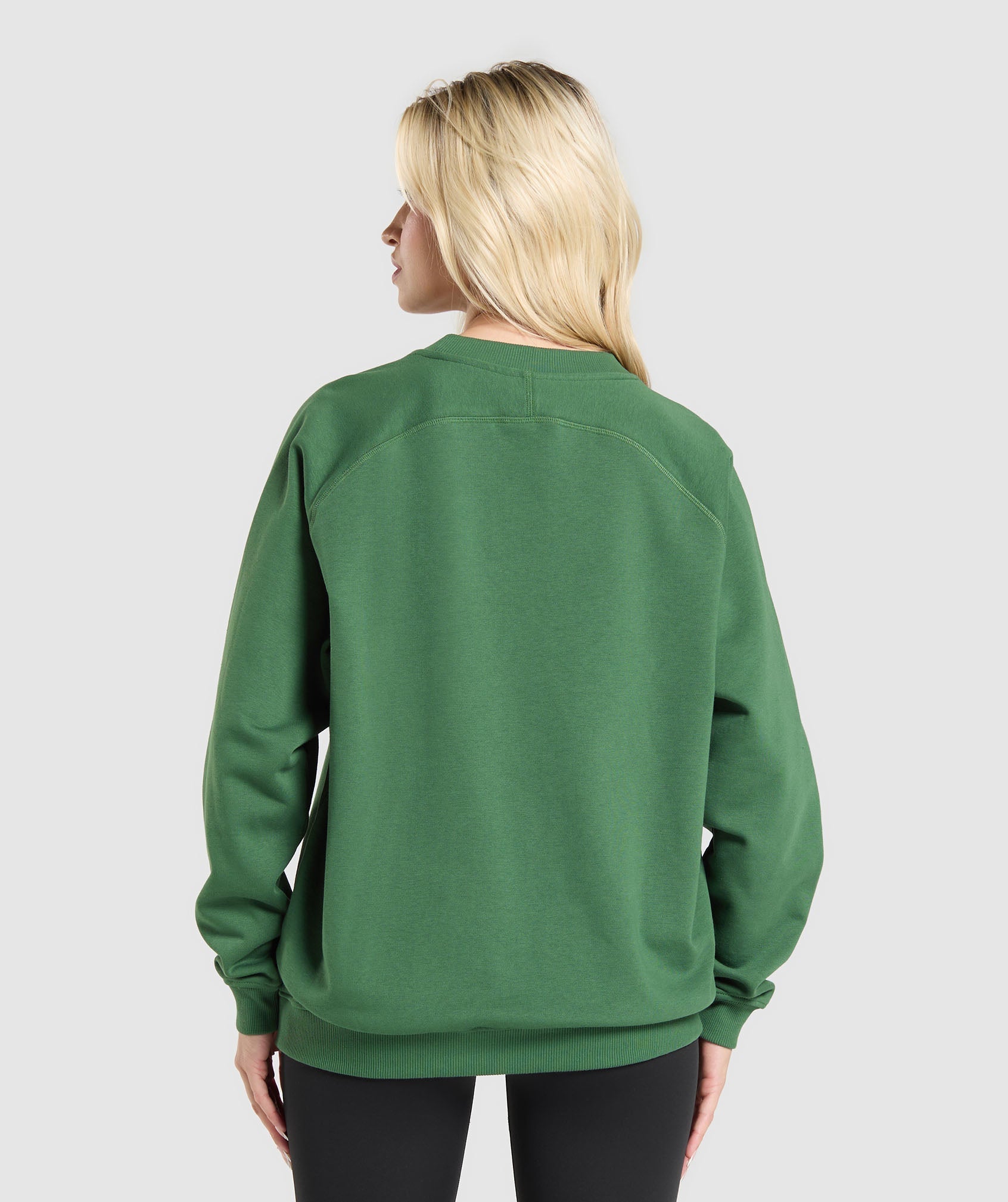 Women's Gymshark Training Oversized Fleece Sweatshirt Classic Green