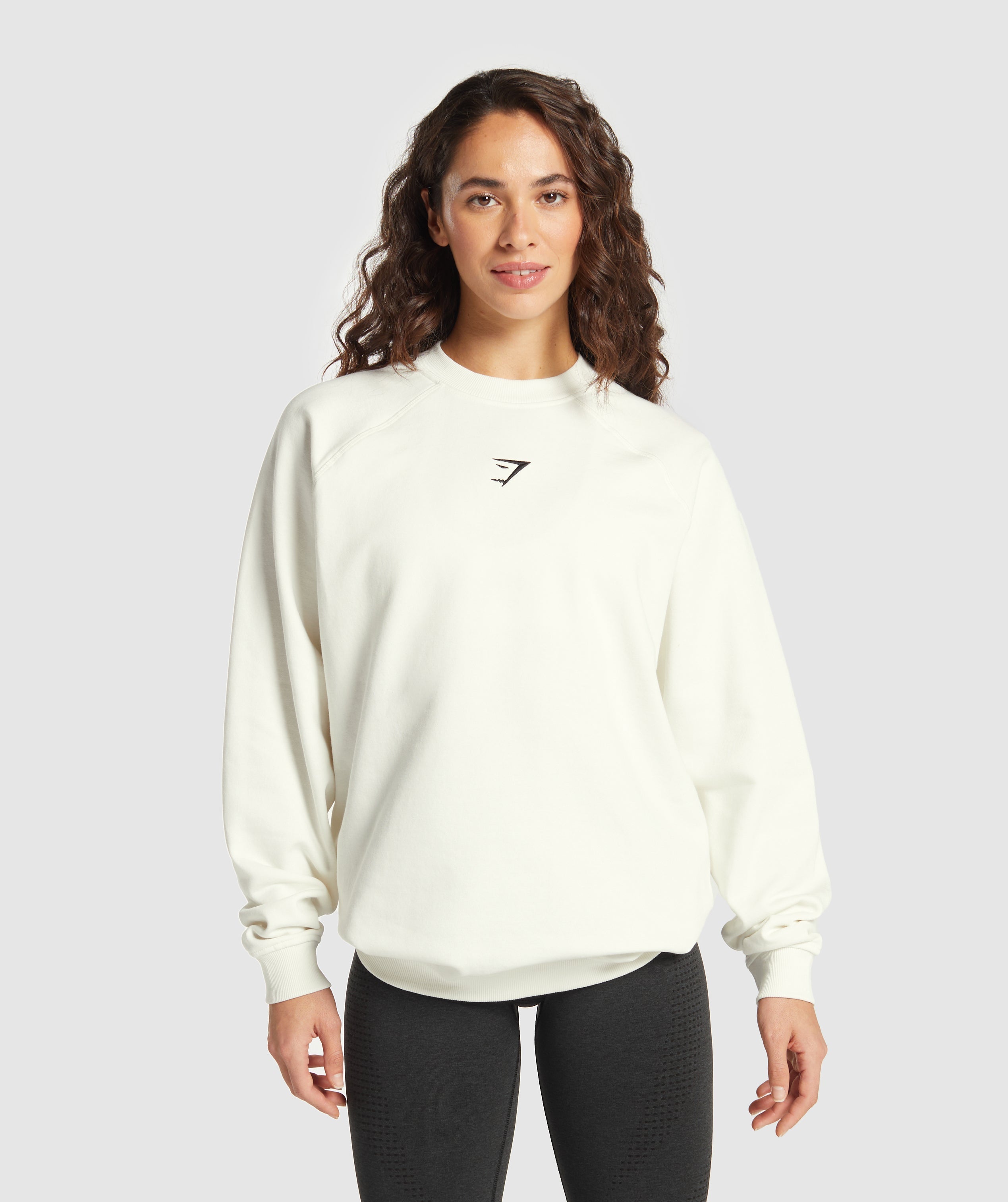 Women's Gymshark Training Oversized Fleece Sweatshirt Soft White