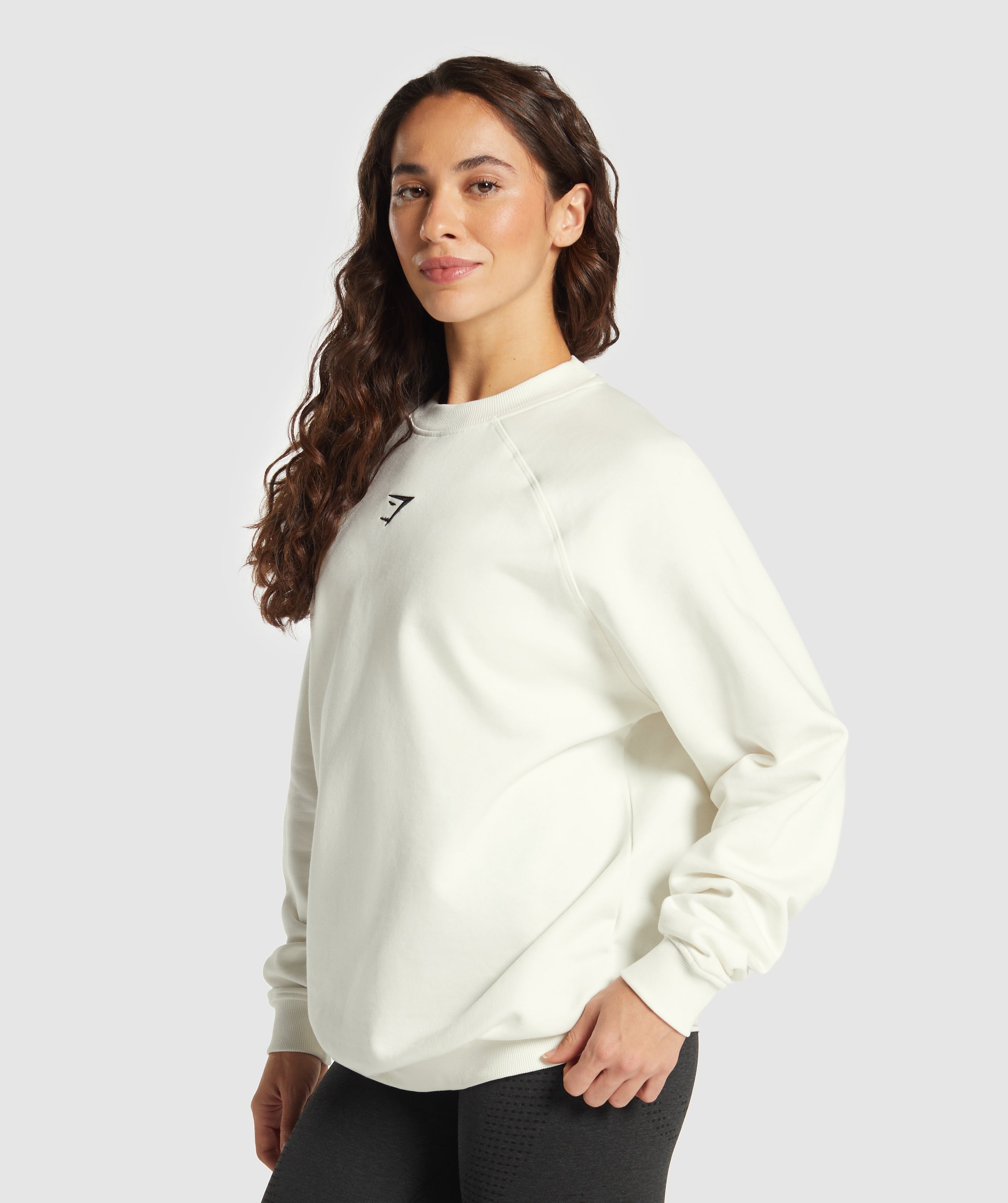 Women's Gymshark Training Oversized Fleece Sweatshirt Soft White