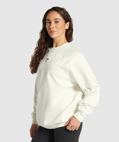 Women's Gymshark Training Oversized Fleece Sweatshirt Soft White