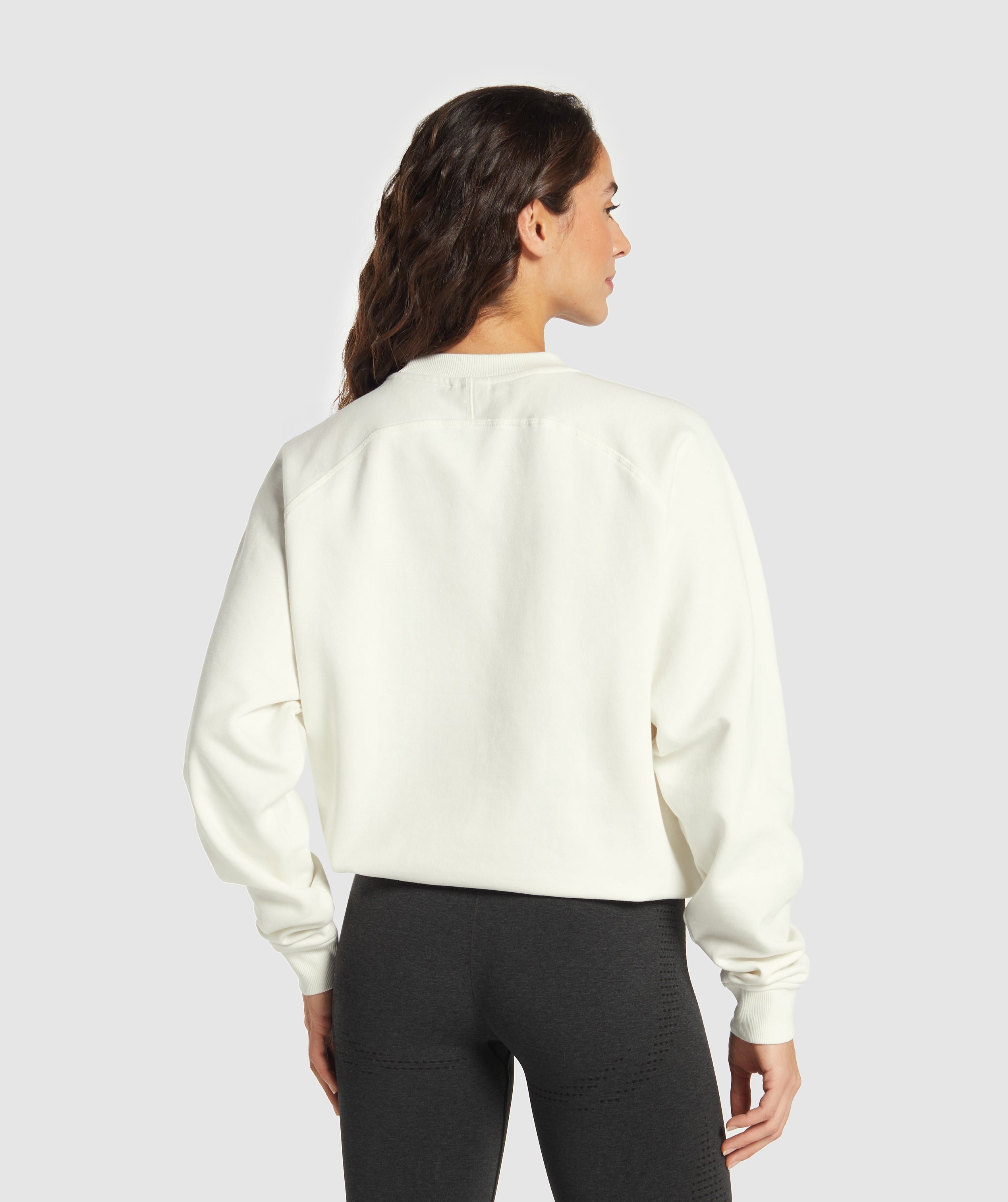 Women's Gymshark Training Oversized Fleece Sweatshirt Soft White