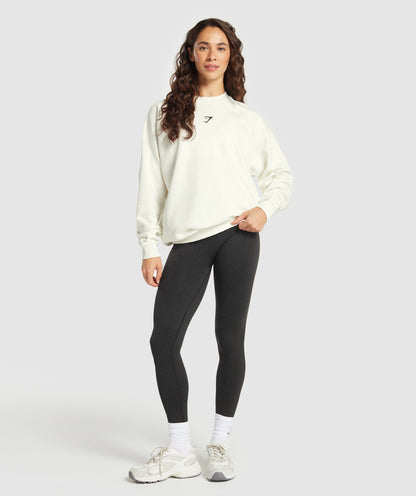 Women's Gymshark Training Oversized Fleece Sweatshirt Soft White