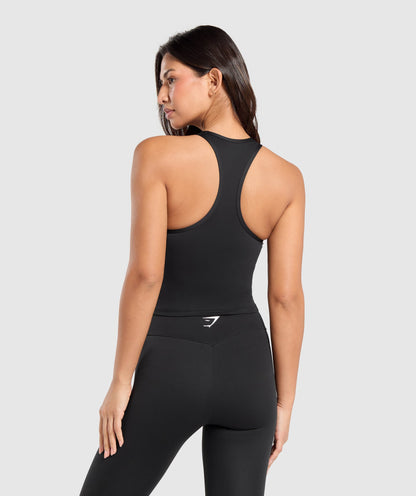 Women's Gymshark Training Racer Midi Tank Black