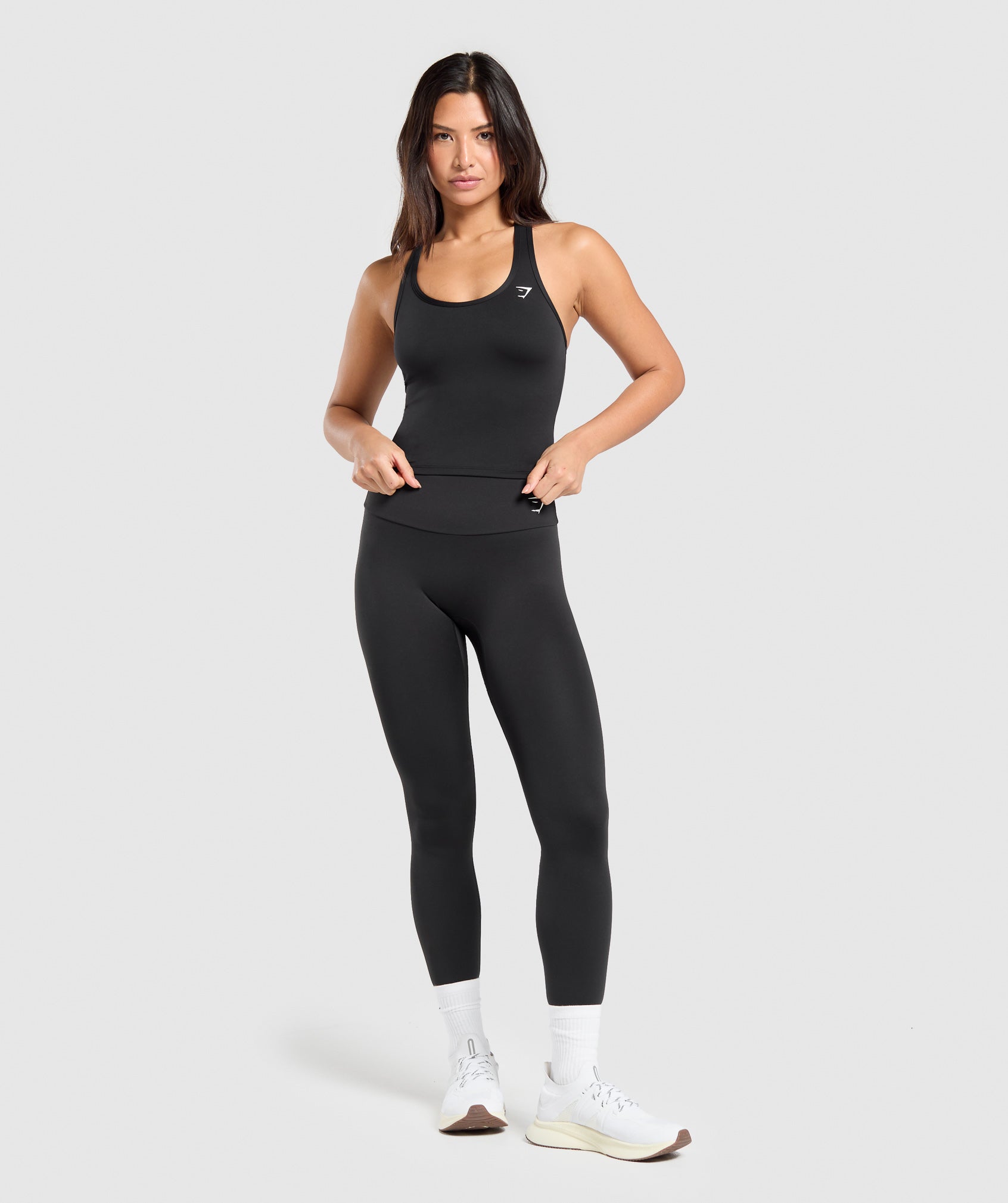 Women's Gymshark Training Racer Midi Tank Black