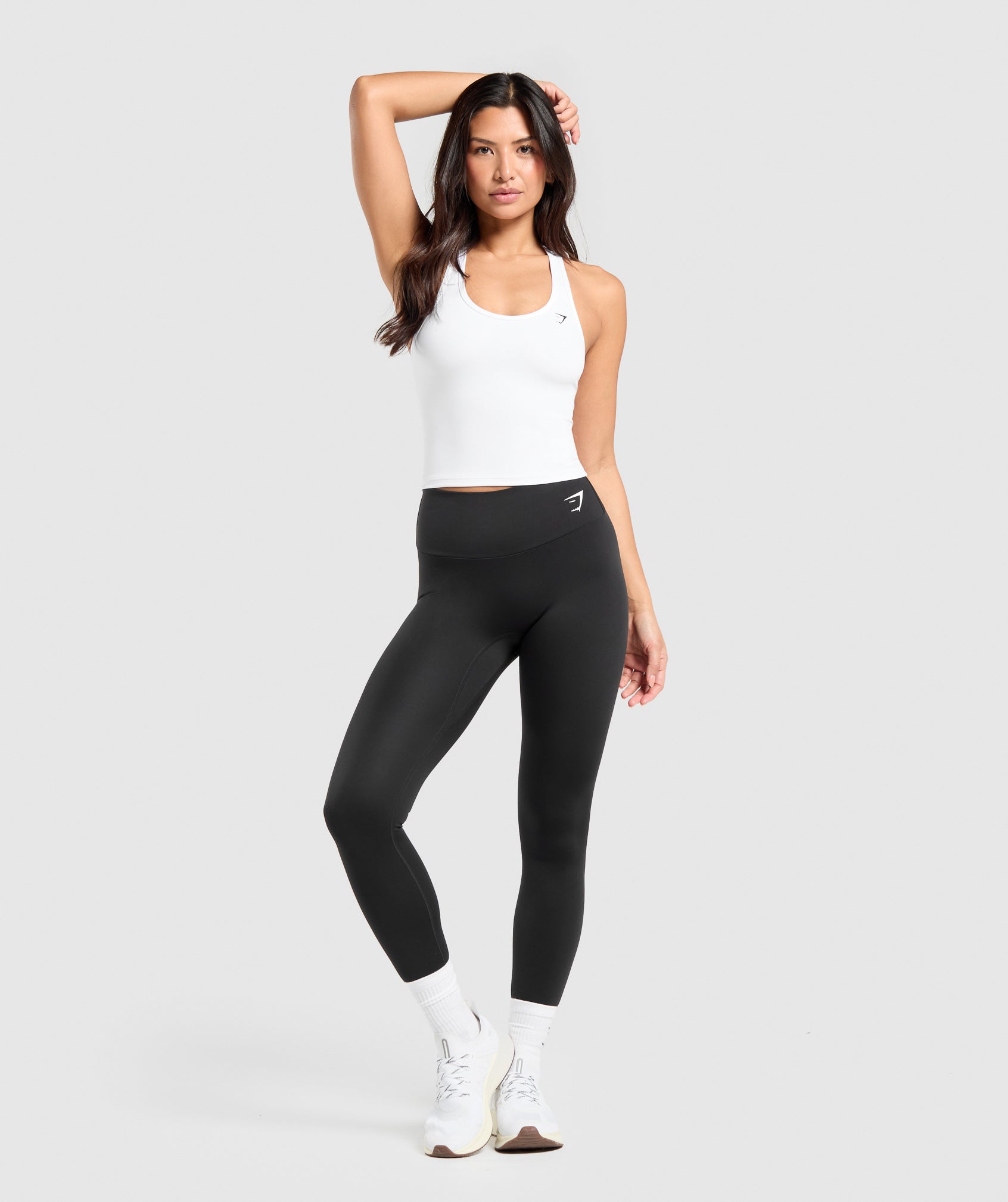 Women's Gymshark Training Racer Midi Tank White