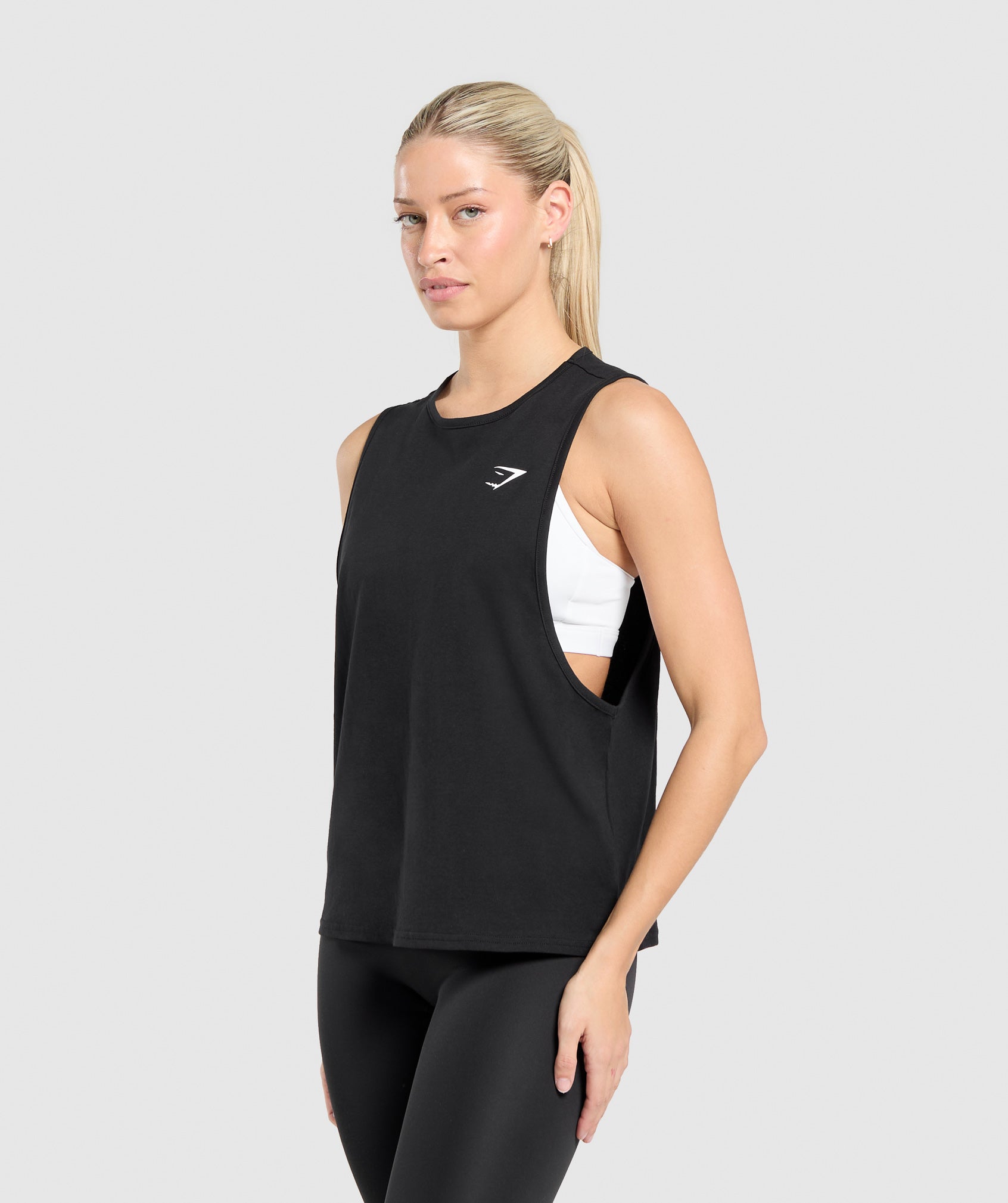 Women's Gymshark Training Drop Arm Tank Black