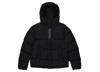 trapstar decoded 2.0 hooded puffer jacket black