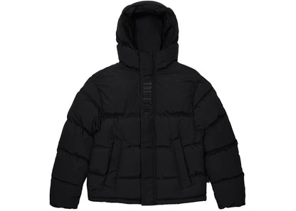 trapstar decoded 2.0 hooded puffer jacket blackout edition