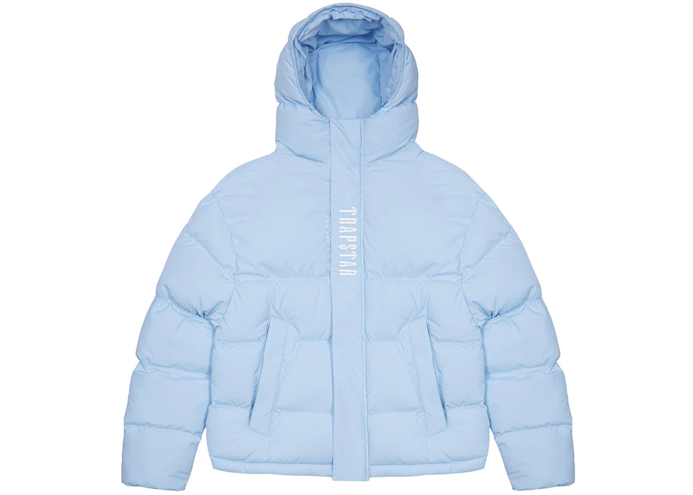 trapstar decoded hooded puffer 2.0 ice blue