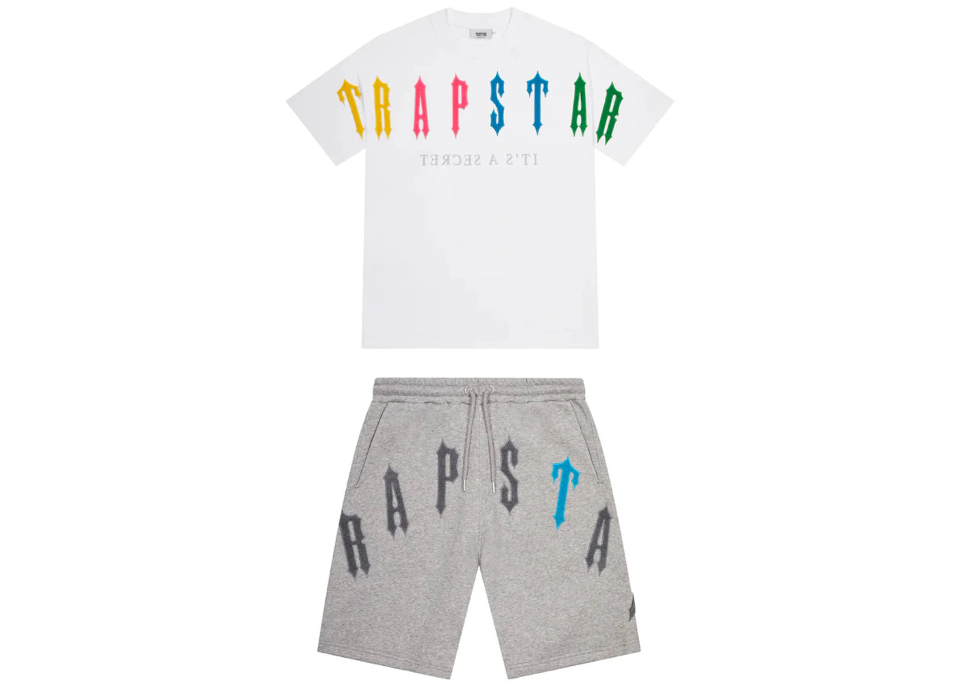 trapstar irongate arch 2.0 short set white/candy
