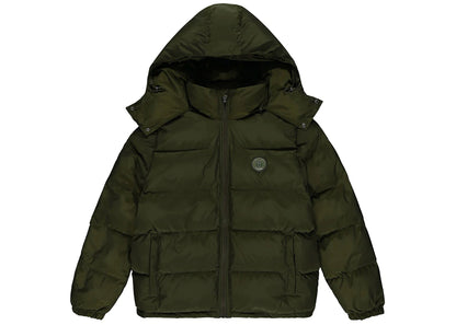 trapstar irongate detachable hooded puffer jacket olive