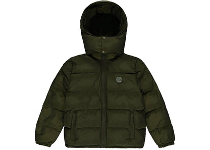 trapstar irongate detachable hooded puffer jacket olive