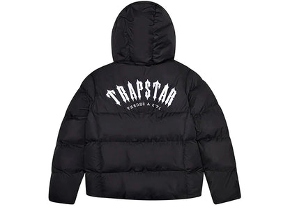 trapstar irongate hooded puffer jacket black