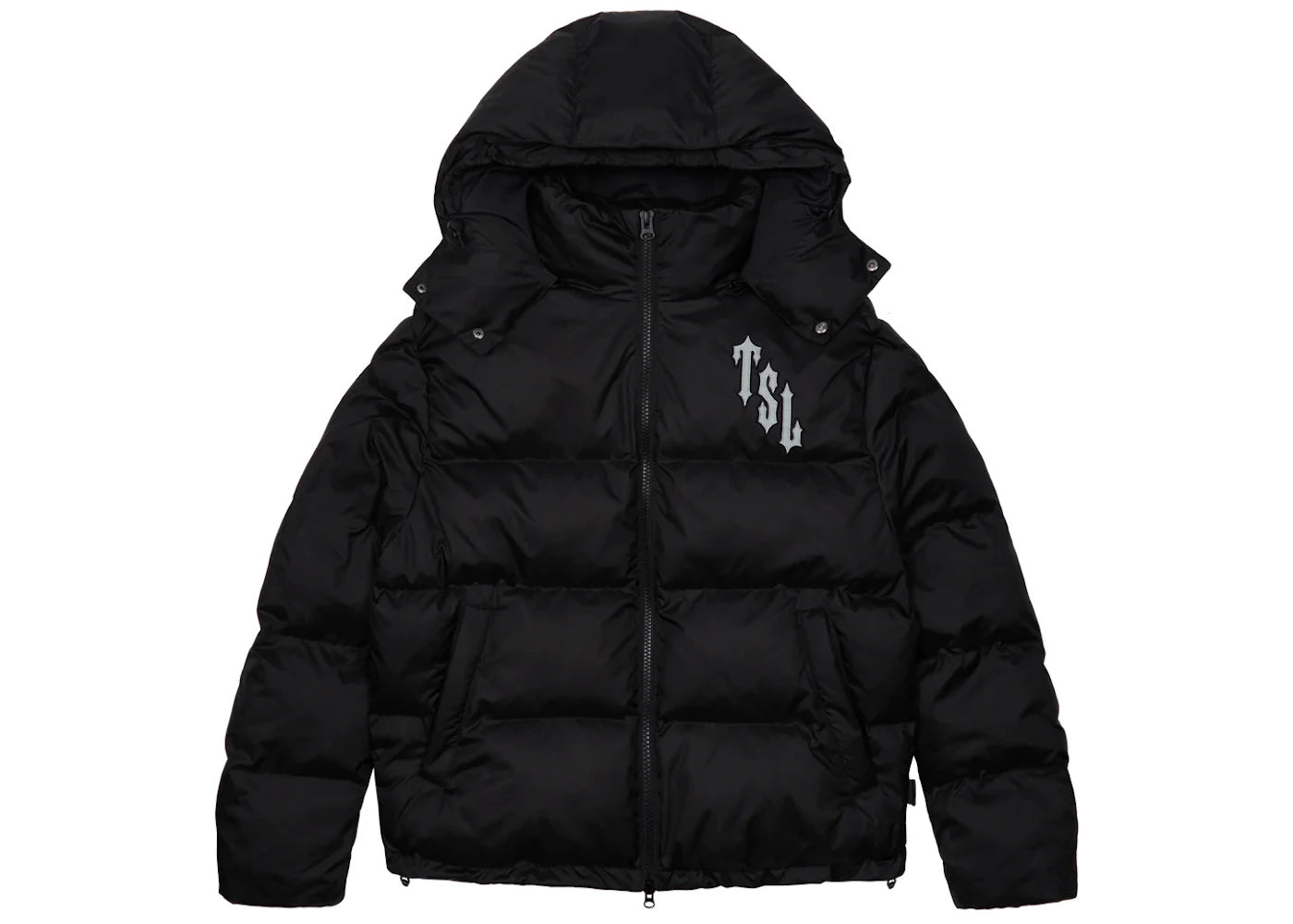 trapstar shooters hooded puffer black/reflective