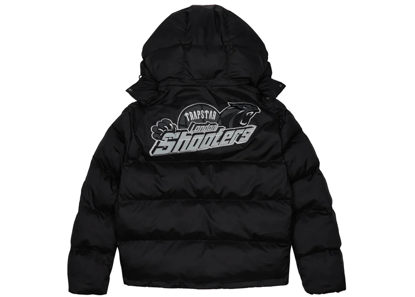 trapstar shooters hooded puffer black/reflective