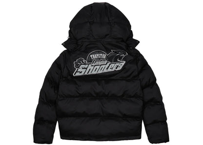 trapstar shooters hooded puffer black/reflective