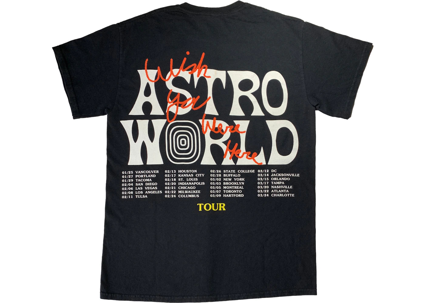 travis scott astroworld tour wish you were here tee black