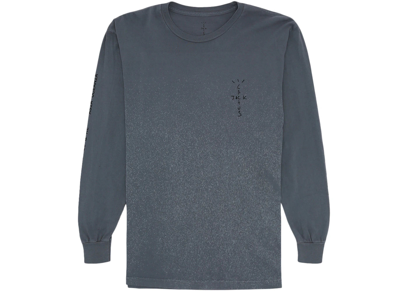 travis scott back bling l/s tee washed grey