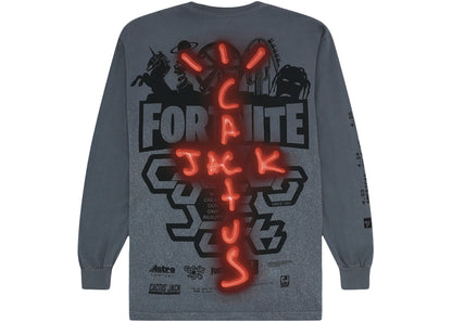 travis scott back bling l/s tee washed grey