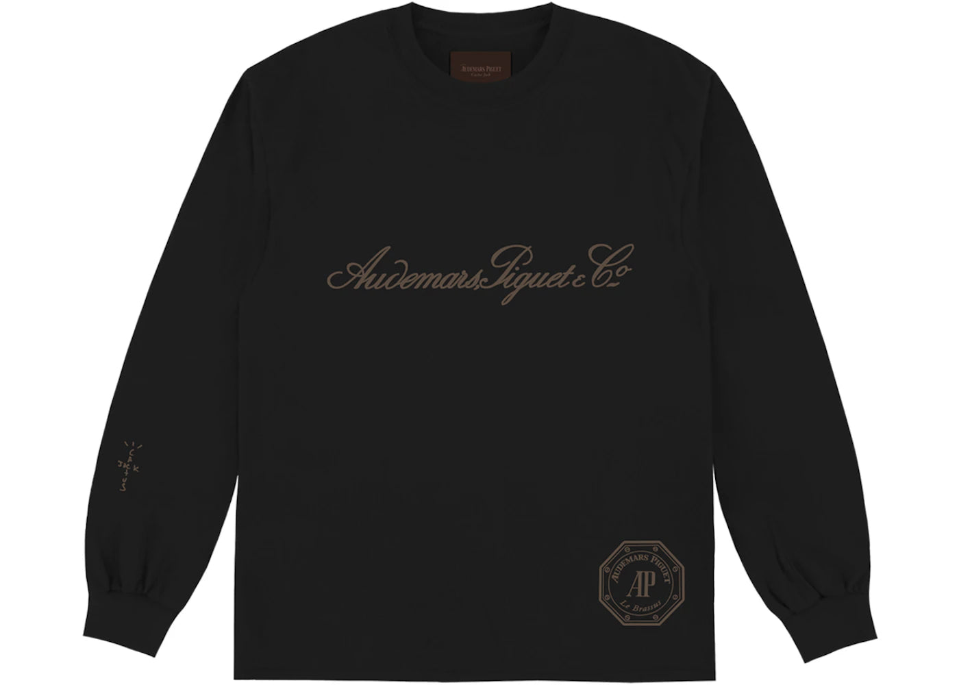 travis scott cj x audemars piguet le brassus long sleeve tee black