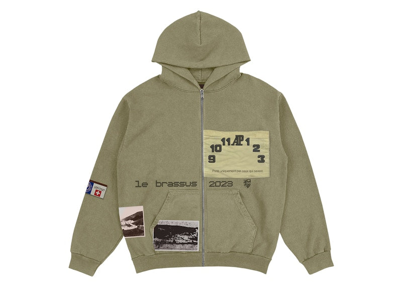 Travis Scott Cj X Audemars Piguet Le Brassus Zip Up Hoodie Khaki Brown