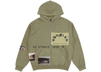 travis scott cj x audemars piguet le brassus zip up hoodie khaki brown