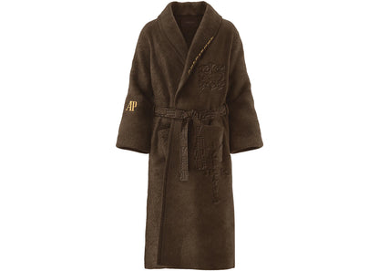 travis scott cj x audemars piguet logo plush robe brown