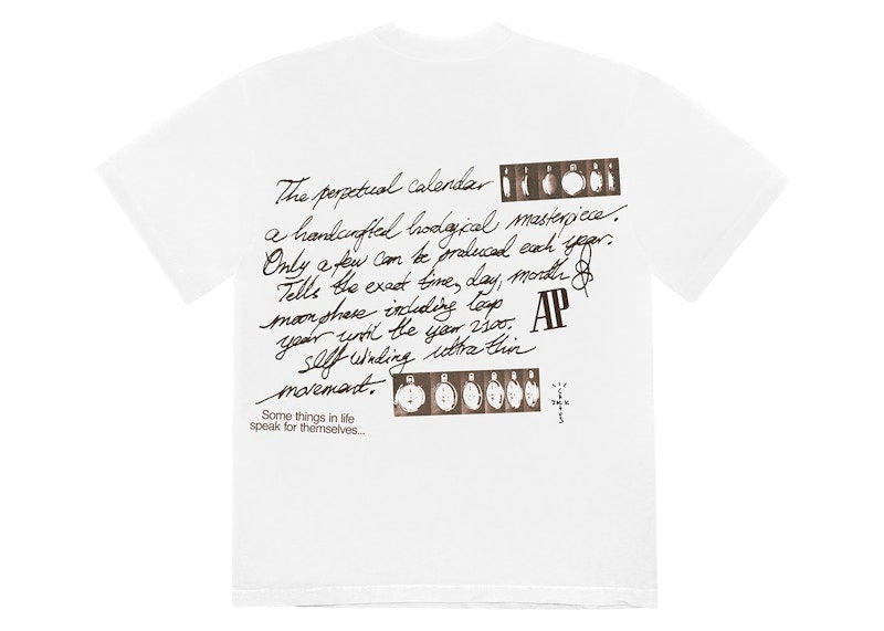 Travis Scott Cj X Audemars Piguet Perpetual Calendar Tee White