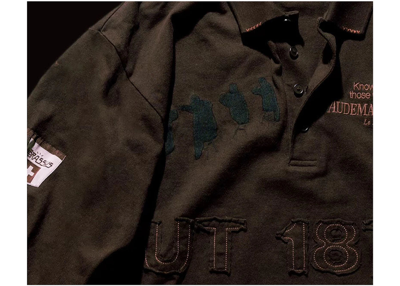 travis scott cj x audemars piguet rugby sweater dark brown