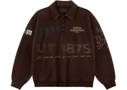 travis scott cj x audemars piguet rugby sweater dark brown