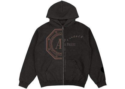 travis scott cj x audemars piguet split logo zip up hoodie black