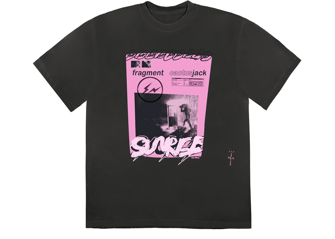 travis scott cactus jack for fragment pink sunrise t-shirt washed black