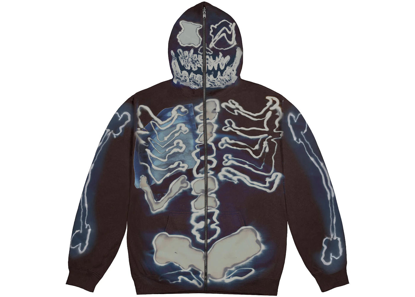 travis scott cactus jack for fragment skeleton graffiti full zip hoodie multi