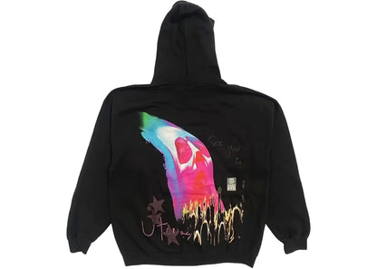 travis scott face melt hoodie black
