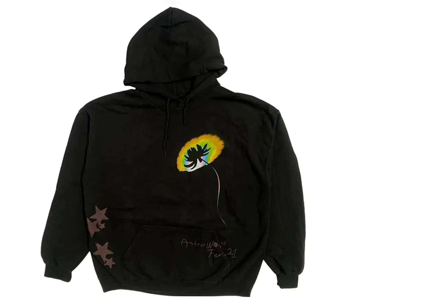 travis scott face melt hoodie black