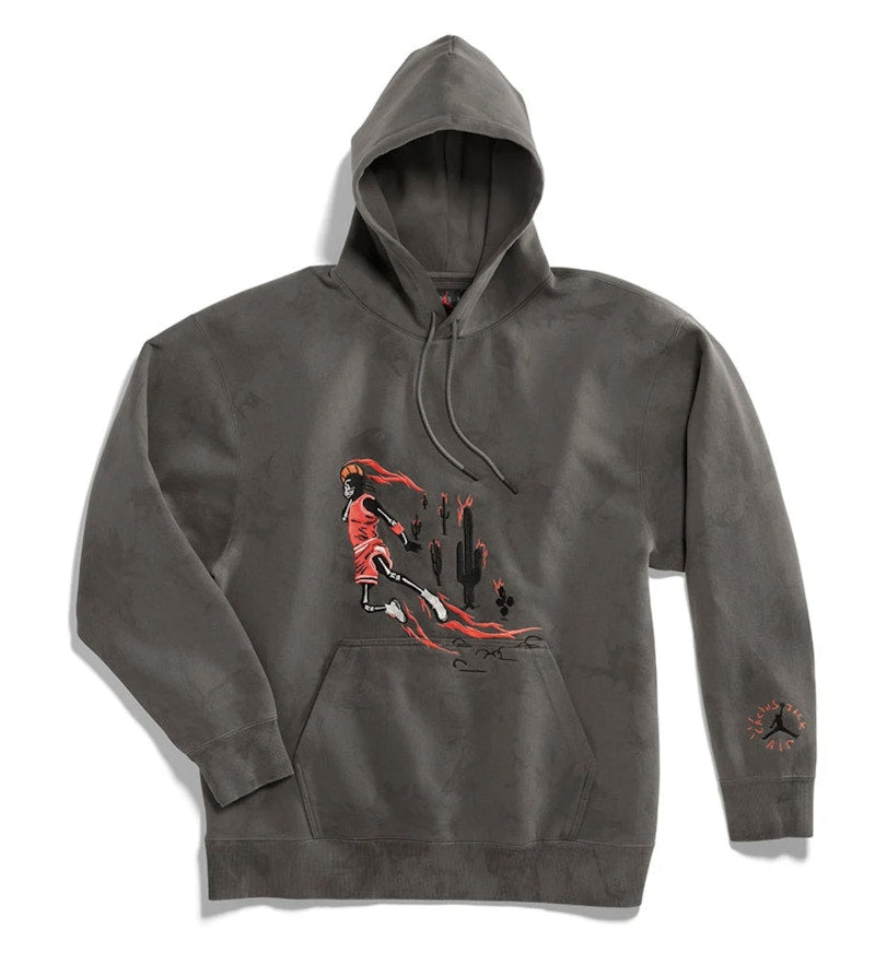 Travis Scott Jordan Washed Suede Hoodie Grey