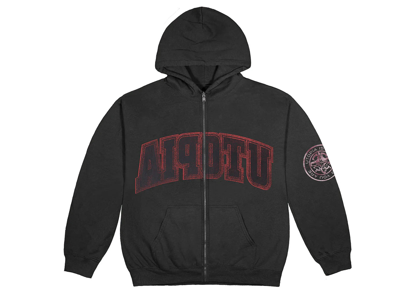 travis scott reverse utopia hoodie black