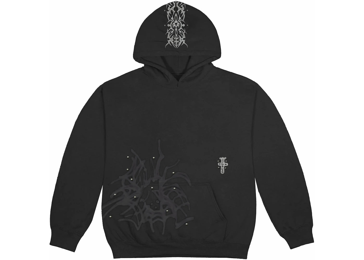 travis scott studded pullover hoodie black
