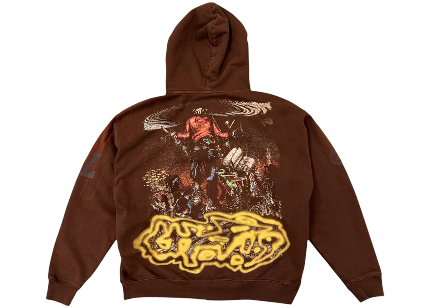 travis scott x ecko maintaining zip hoodie brown